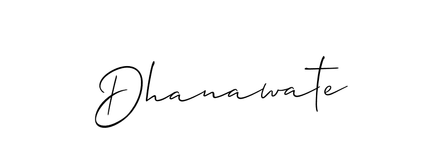 Use a signature maker to create a handwritten signature online. With this signature software, you can design (Allison_Script) your own signature for name Dhanawate. Dhanawate signature style 2 images and pictures png