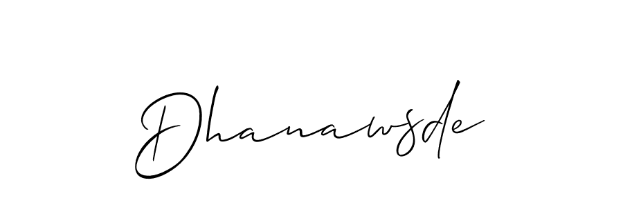The best way (Allison_Script) to make a short signature is to pick only two or three words in your name. The name Dhanawsde include a total of six letters. For converting this name. Dhanawsde signature style 2 images and pictures png