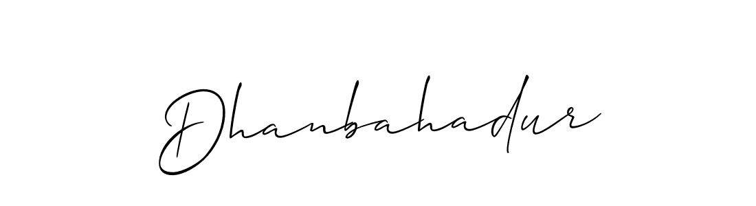 Create a beautiful signature design for name Dhanbahadur. With this signature (Allison_Script) fonts, you can make a handwritten signature for free. Dhanbahadur signature style 2 images and pictures png