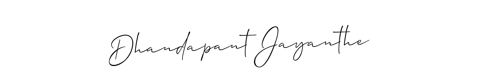 Also we have Dhandapant Jayanthe name is the best signature style. Create professional handwritten signature collection using Allison_Script autograph style. Dhandapant Jayanthe signature style 2 images and pictures png