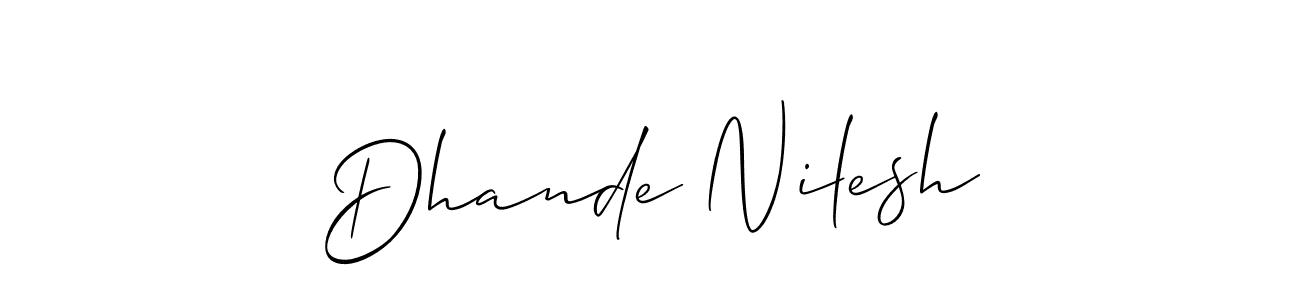 Similarly Allison_Script is the best handwritten signature design. Signature creator online .You can use it as an online autograph creator for name Dhande Nilesh. Dhande Nilesh signature style 2 images and pictures png