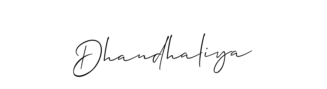 Also You can easily find your signature by using the search form. We will create Dhandhaliya name handwritten signature images for you free of cost using Allison_Script sign style. Dhandhaliya signature style 2 images and pictures png