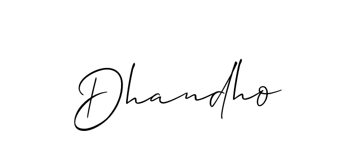 Also we have Dhandho name is the best signature style. Create professional handwritten signature collection using Allison_Script autograph style. Dhandho signature style 2 images and pictures png