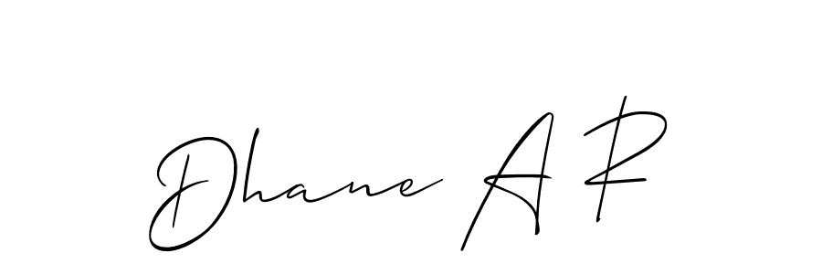 Also we have Dhane A R name is the best signature style. Create professional handwritten signature collection using Allison_Script autograph style. Dhane A R signature style 2 images and pictures png