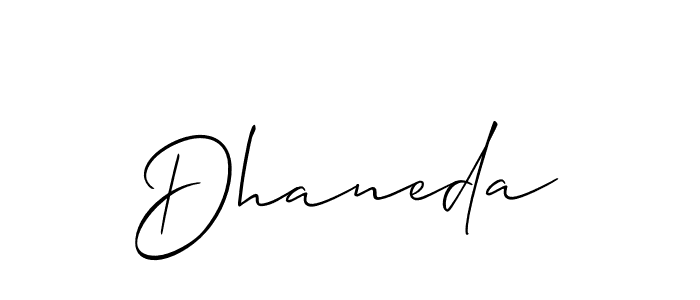 Dhaneda stylish signature style. Best Handwritten Sign (Allison_Script) for my name. Handwritten Signature Collection Ideas for my name Dhaneda. Dhaneda signature style 2 images and pictures png