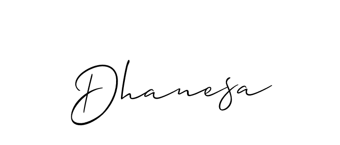 The best way (Allison_Script) to make a short signature is to pick only two or three words in your name. The name Dhanesa include a total of six letters. For converting this name. Dhanesa signature style 2 images and pictures png