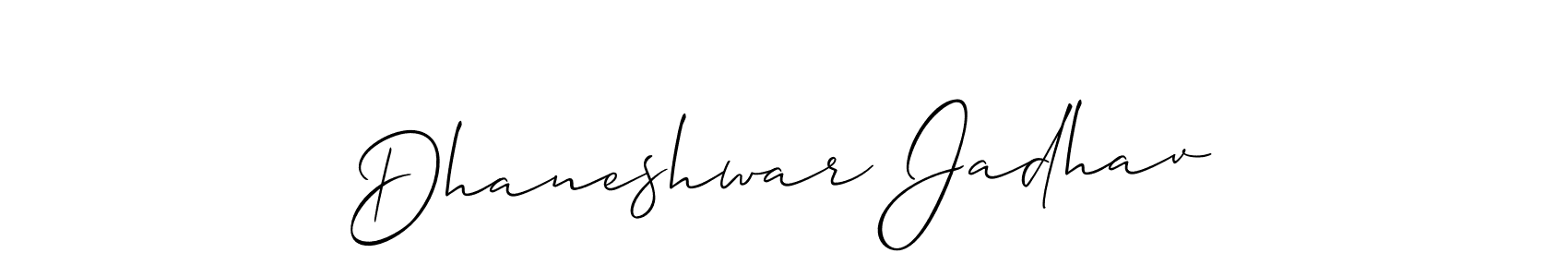 Use a signature maker to create a handwritten signature online. With this signature software, you can design (Allison_Script) your own signature for name Dhaneshwar Jadhav. Dhaneshwar Jadhav signature style 2 images and pictures png