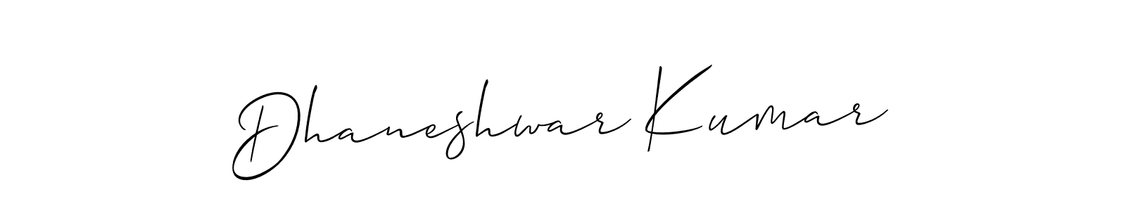 Also we have Dhaneshwar Kumar name is the best signature style. Create professional handwritten signature collection using Allison_Script autograph style. Dhaneshwar Kumar signature style 2 images and pictures png