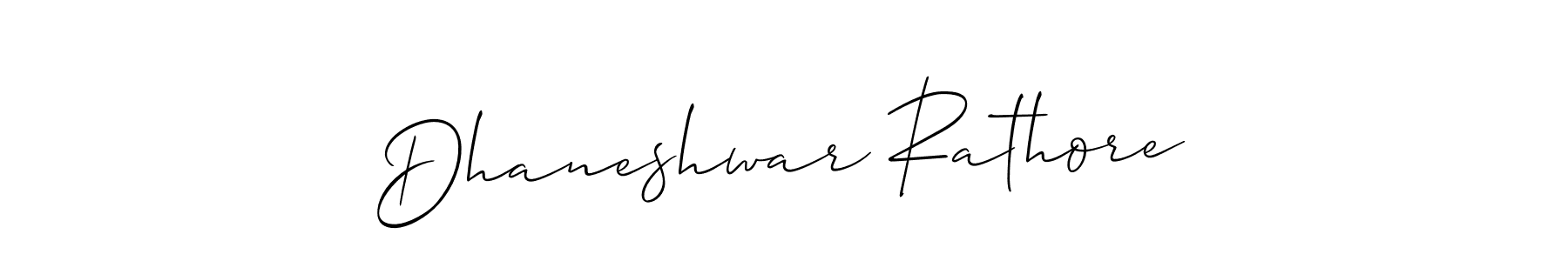 Use a signature maker to create a handwritten signature online. With this signature software, you can design (Allison_Script) your own signature for name Dhaneshwar Rathore. Dhaneshwar Rathore signature style 2 images and pictures png