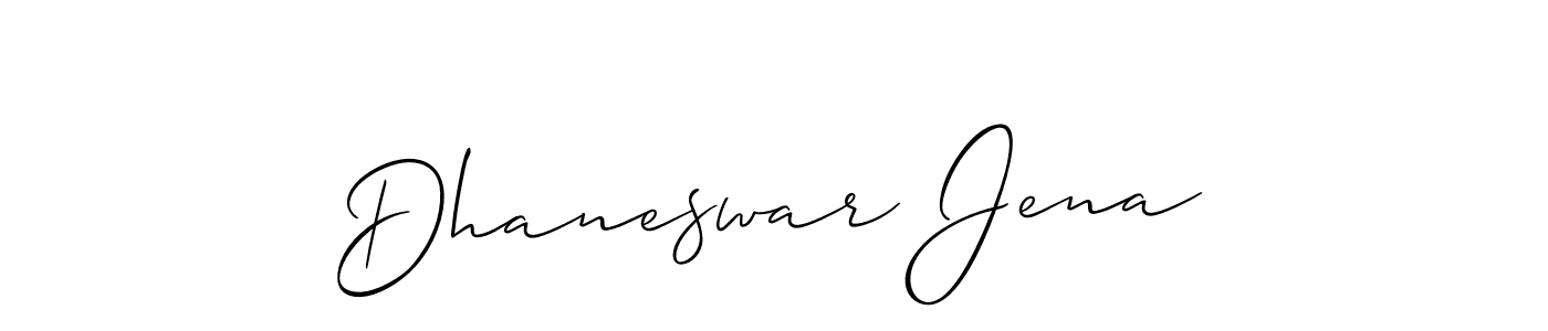 if you are searching for the best signature style for your name Dhaneswar Jena. so please give up your signature search. here we have designed multiple signature styles  using Allison_Script. Dhaneswar Jena signature style 2 images and pictures png
