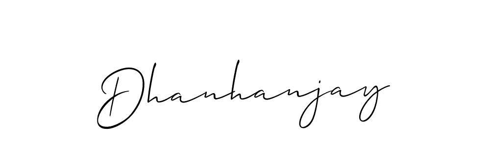 Use a signature maker to create a handwritten signature online. With this signature software, you can design (Allison_Script) your own signature for name Dhanhanjay. Dhanhanjay signature style 2 images and pictures png
