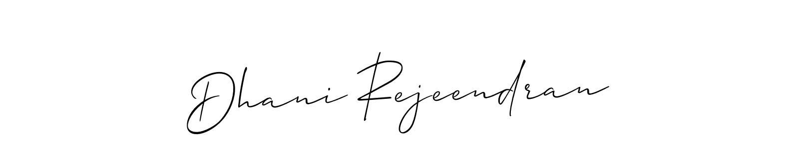 How to make Dhani Rejeendran name signature. Use Allison_Script style for creating short signs online. This is the latest handwritten sign. Dhani Rejeendran signature style 2 images and pictures png