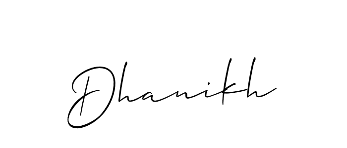 if you are searching for the best signature style for your name Dhanikh. so please give up your signature search. here we have designed multiple signature styles  using Allison_Script. Dhanikh signature style 2 images and pictures png