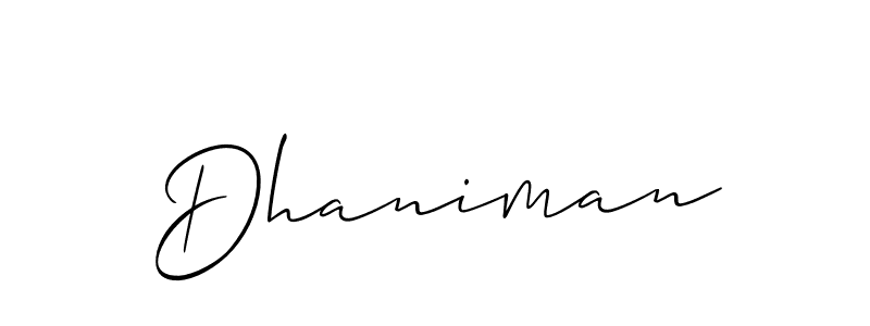 Also You can easily find your signature by using the search form. We will create Dhaniman name handwritten signature images for you free of cost using Allison_Script sign style. Dhaniman signature style 2 images and pictures png