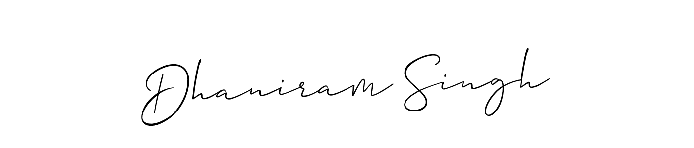 Make a beautiful signature design for name Dhaniram Singh. With this signature (Allison_Script) style, you can create a handwritten signature for free. Dhaniram Singh signature style 2 images and pictures png