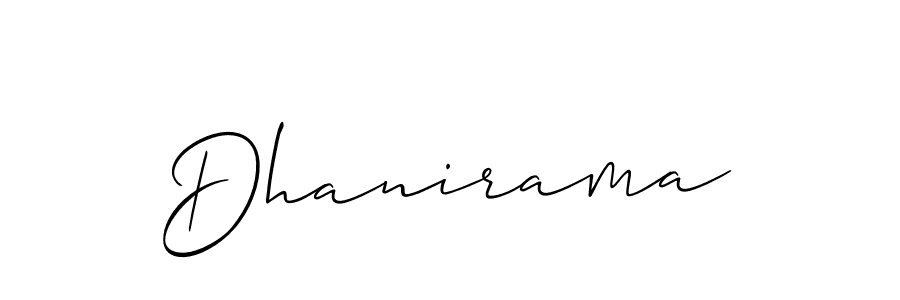 Use a signature maker to create a handwritten signature online. With this signature software, you can design (Allison_Script) your own signature for name Dhanirama. Dhanirama signature style 2 images and pictures png