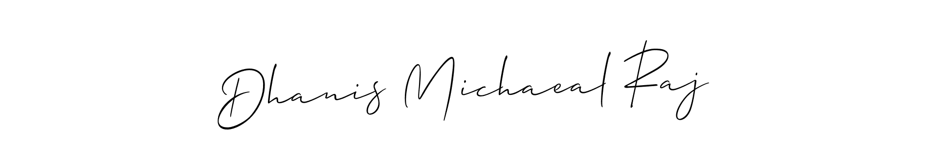 Make a beautiful signature design for name Dhanis Michaeal Raj. With this signature (Allison_Script) style, you can create a handwritten signature for free. Dhanis Michaeal Raj signature style 2 images and pictures png