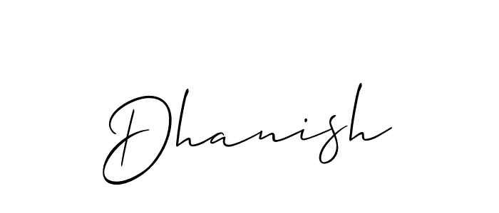 Also we have Dhanish name is the best signature style. Create professional handwritten signature collection using Allison_Script autograph style. Dhanish signature style 2 images and pictures png