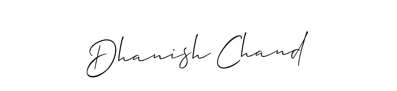 You should practise on your own different ways (Allison_Script) to write your name (Dhanish Chand) in signature. don't let someone else do it for you. Dhanish Chand signature style 2 images and pictures png