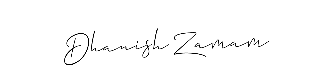 How to Draw Dhanish Zamam signature style? Allison_Script is a latest design signature styles for name Dhanish Zamam. Dhanish Zamam signature style 2 images and pictures png