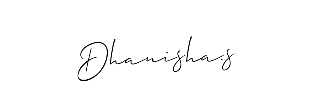 Also You can easily find your signature by using the search form. We will create Dhanisha.s name handwritten signature images for you free of cost using Allison_Script sign style. Dhanisha.s signature style 2 images and pictures png