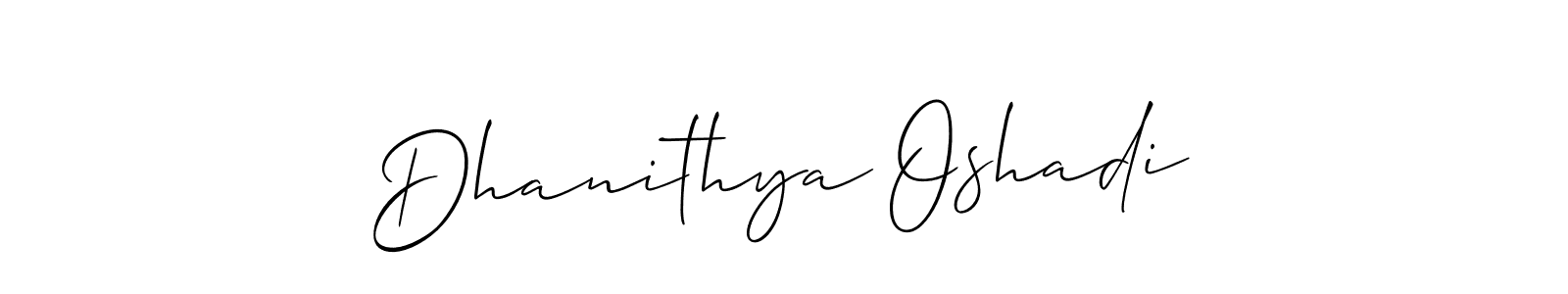 Make a short Dhanithya Oshadi signature style. Manage your documents anywhere anytime using Allison_Script. Create and add eSignatures, submit forms, share and send files easily. Dhanithya Oshadi signature style 2 images and pictures png