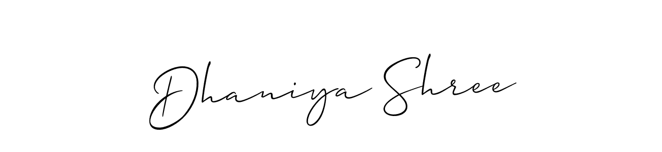 How to Draw Dhaniya Shree signature style? Allison_Script is a latest design signature styles for name Dhaniya Shree. Dhaniya Shree signature style 2 images and pictures png