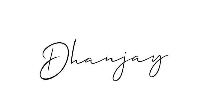 if you are searching for the best signature style for your name Dhanjay. so please give up your signature search. here we have designed multiple signature styles  using Allison_Script. Dhanjay signature style 2 images and pictures png