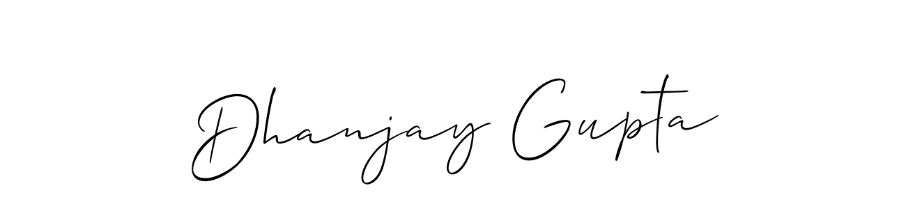 How to make Dhanjay Gupta name signature. Use Allison_Script style for creating short signs online. This is the latest handwritten sign. Dhanjay Gupta signature style 2 images and pictures png
