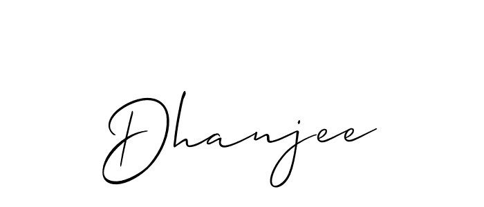 Design your own signature with our free online signature maker. With this signature software, you can create a handwritten (Allison_Script) signature for name Dhanjee. Dhanjee signature style 2 images and pictures png