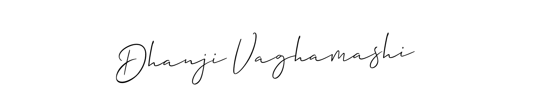 The best way (Allison_Script) to make a short signature is to pick only two or three words in your name. The name Dhanji Vaghamashi include a total of six letters. For converting this name. Dhanji Vaghamashi signature style 2 images and pictures png