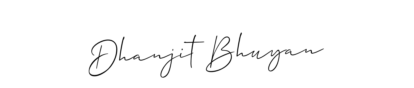 Design your own signature with our free online signature maker. With this signature software, you can create a handwritten (Allison_Script) signature for name Dhanjit Bhuyan. Dhanjit Bhuyan signature style 2 images and pictures png