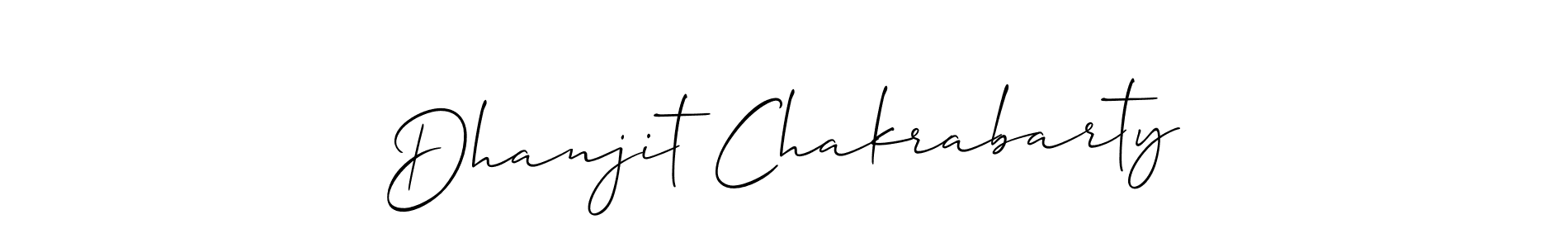How to make Dhanjit Chakrabarty name signature. Use Allison_Script style for creating short signs online. This is the latest handwritten sign. Dhanjit Chakrabarty signature style 2 images and pictures png