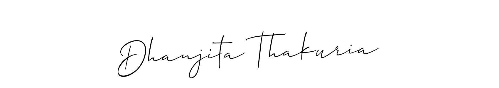 Make a beautiful signature design for name Dhanjita Thakuria. With this signature (Allison_Script) style, you can create a handwritten signature for free. Dhanjita Thakuria signature style 2 images and pictures png