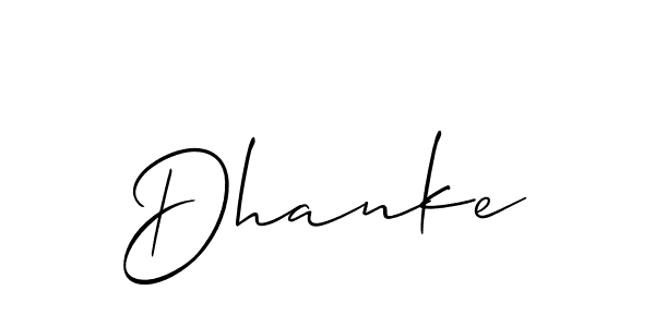 It looks lik you need a new signature style for name Dhanke. Design unique handwritten (Allison_Script) signature with our free signature maker in just a few clicks. Dhanke signature style 2 images and pictures png