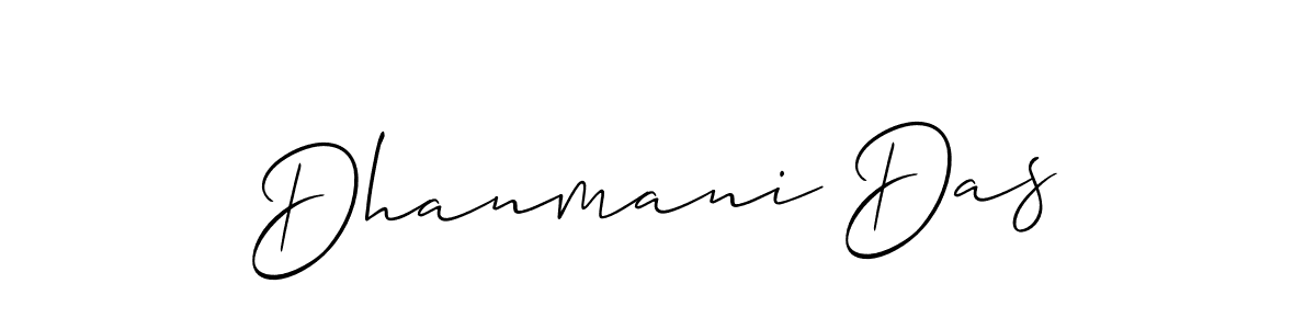 How to make Dhanmani Das name signature. Use Allison_Script style for creating short signs online. This is the latest handwritten sign. Dhanmani Das signature style 2 images and pictures png