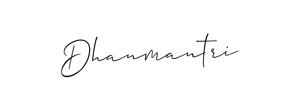 Use a signature maker to create a handwritten signature online. With this signature software, you can design (Allison_Script) your own signature for name Dhanmantri. Dhanmantri signature style 2 images and pictures png