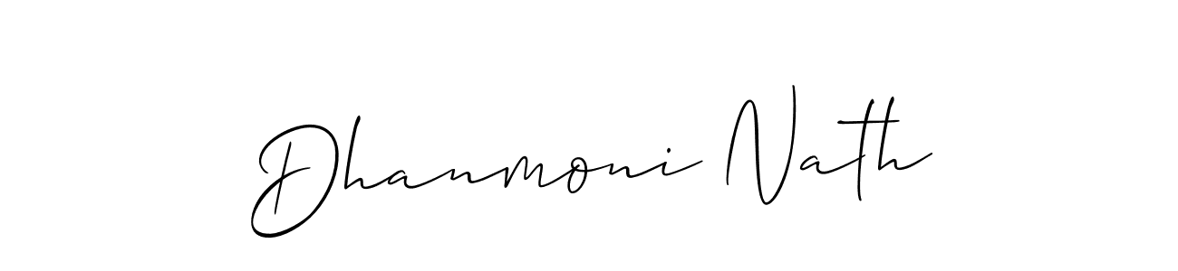 How to Draw Dhanmoni Nath signature style? Allison_Script is a latest design signature styles for name Dhanmoni Nath. Dhanmoni Nath signature style 2 images and pictures png