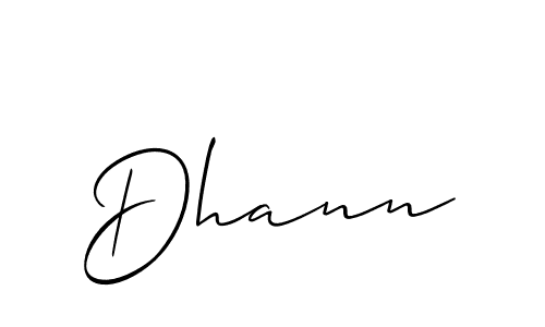 Make a beautiful signature design for name Dhann. With this signature (Allison_Script) style, you can create a handwritten signature for free. Dhann signature style 2 images and pictures png