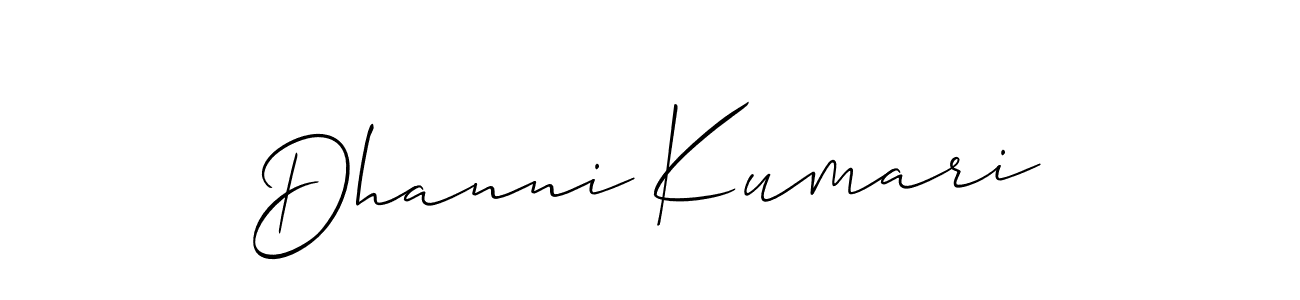 Make a beautiful signature design for name Dhanni Kumari. With this signature (Allison_Script) style, you can create a handwritten signature for free. Dhanni Kumari signature style 2 images and pictures png