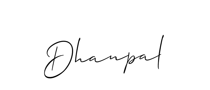 Dhanpal stylish signature style. Best Handwritten Sign (Allison_Script) for my name. Handwritten Signature Collection Ideas for my name Dhanpal. Dhanpal signature style 2 images and pictures png