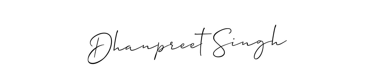 Dhanpreet Singh stylish signature style. Best Handwritten Sign (Allison_Script) for my name. Handwritten Signature Collection Ideas for my name Dhanpreet Singh. Dhanpreet Singh signature style 2 images and pictures png