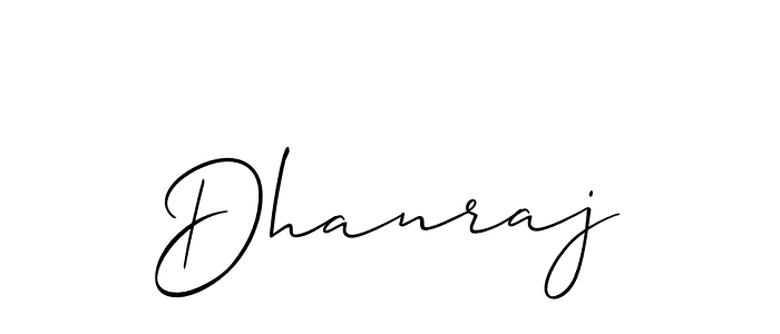 Make a beautiful signature design for name Dhanraj. With this signature (Allison_Script) style, you can create a handwritten signature for free. Dhanraj signature style 2 images and pictures png
