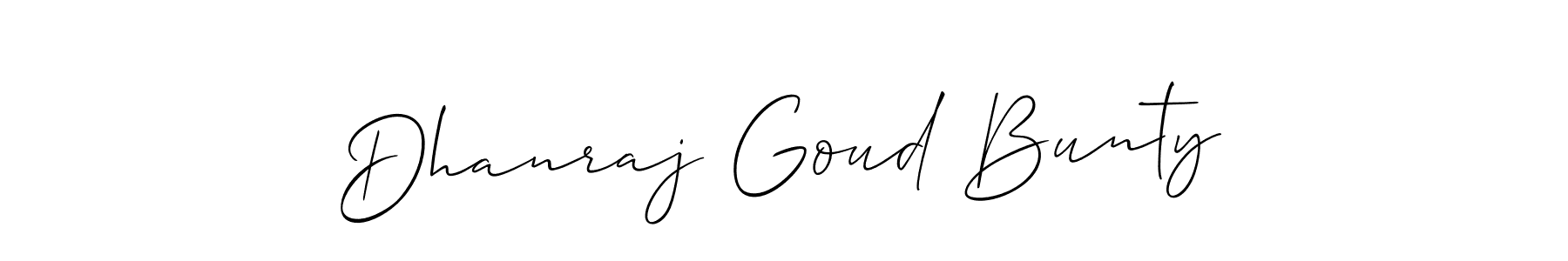 Also You can easily find your signature by using the search form. We will create Dhanraj Goud Bunty name handwritten signature images for you free of cost using Allison_Script sign style. Dhanraj Goud Bunty signature style 2 images and pictures png