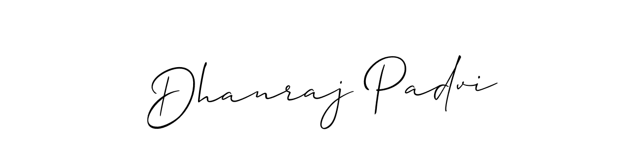 It looks lik you need a new signature style for name Dhanraj Padvi. Design unique handwritten (Allison_Script) signature with our free signature maker in just a few clicks. Dhanraj Padvi signature style 2 images and pictures png