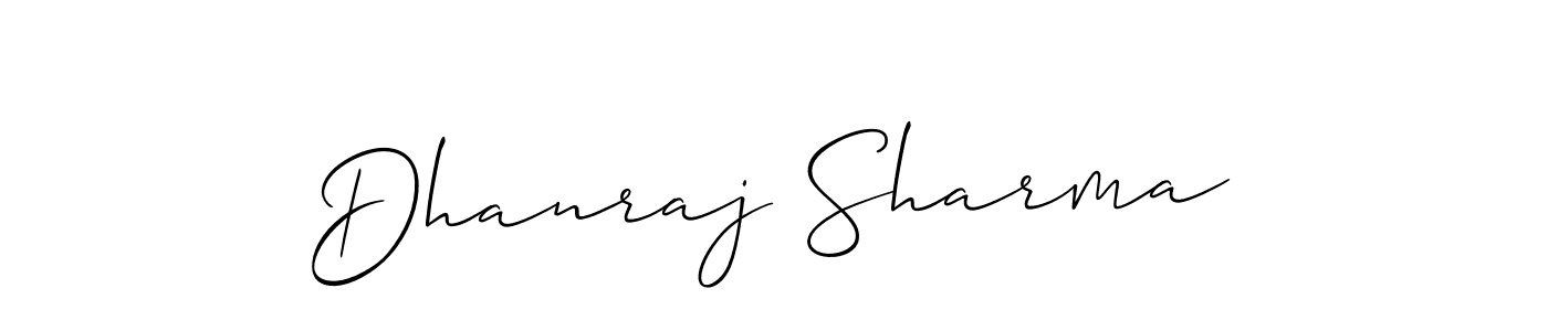 Use a signature maker to create a handwritten signature online. With this signature software, you can design (Allison_Script) your own signature for name Dhanraj Sharma. Dhanraj Sharma signature style 2 images and pictures png