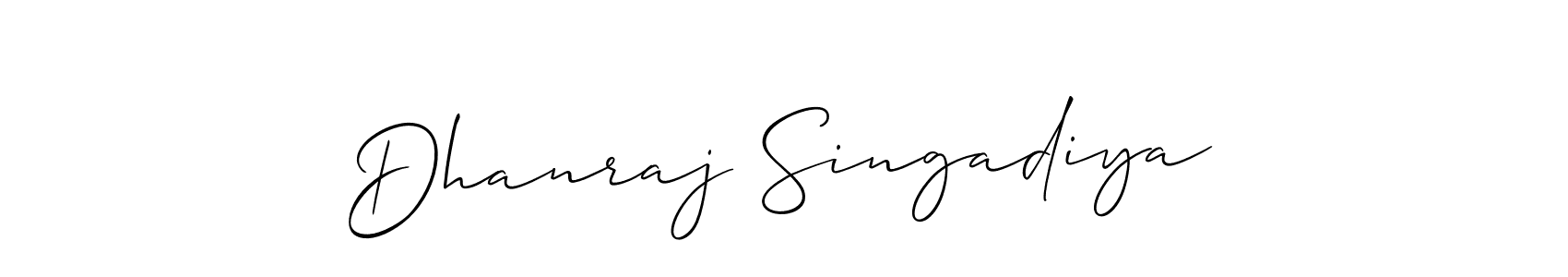 How to Draw Dhanraj Singadiya signature style? Allison_Script is a latest design signature styles for name Dhanraj Singadiya. Dhanraj Singadiya signature style 2 images and pictures png