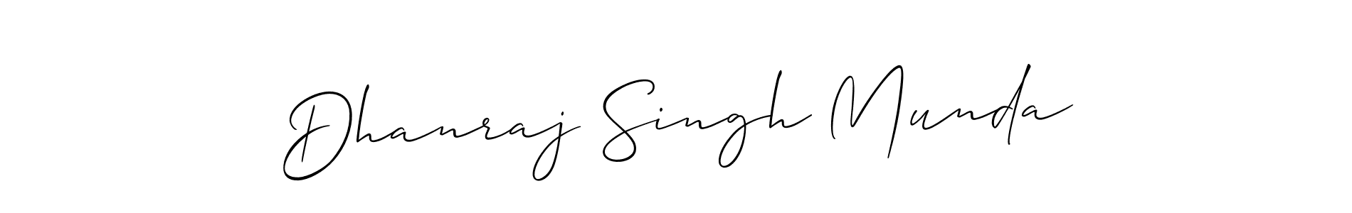 The best way (Allison_Script) to make a short signature is to pick only two or three words in your name. The name Dhanraj Singh Munda include a total of six letters. For converting this name. Dhanraj Singh Munda signature style 2 images and pictures png
