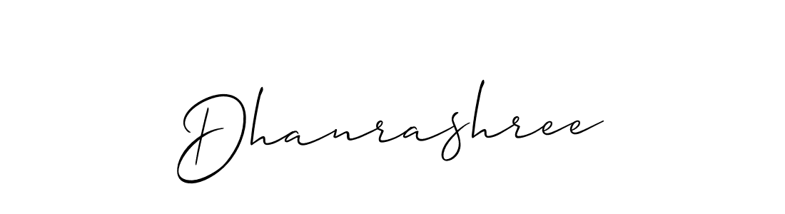 Also we have Dhanrashree name is the best signature style. Create professional handwritten signature collection using Allison_Script autograph style. Dhanrashree signature style 2 images and pictures png