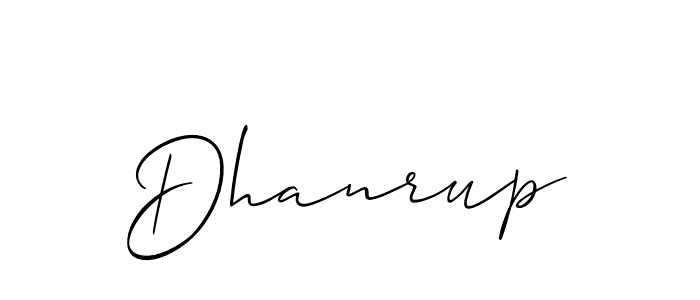 Design your own signature with our free online signature maker. With this signature software, you can create a handwritten (Allison_Script) signature for name Dhanrup. Dhanrup signature style 2 images and pictures png